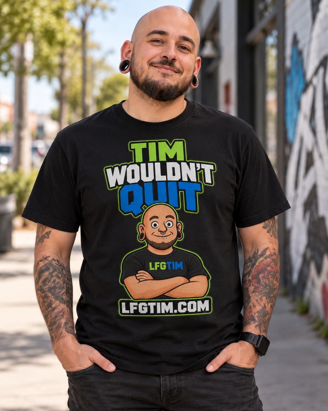 Tim Wouldn't Quit LFG TIM graphic T-shirt
